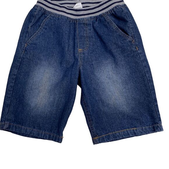 P.S. Girl's Size 12 Blue denim jogger Knit waist pull on 9" jean shorts - Picture 5 of 13